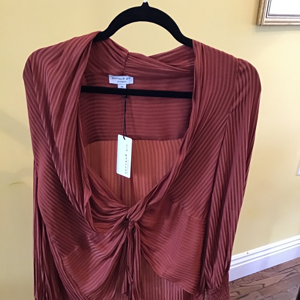 Current Air Los Angeles burnt orange blouse